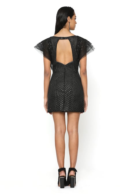 Rohit Gandhi + Rahul Khanna Leather Wing Dress 