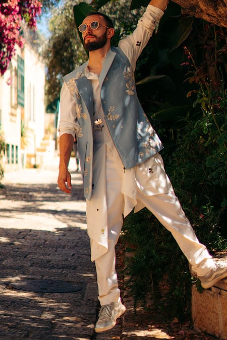 Sahil Kochhar Asymmetric Floral Sequin Jacket 