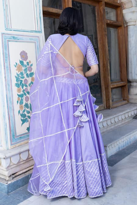 Pomcha Jaipur Mimosa Cotton Silk Lehenga Set 