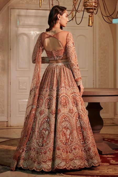 Adaara Couture Hand Embroidered Blouse Bridal Lehenga Set 
