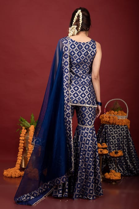 Monk & Mei By Sonia Anand Floral Pattern Kurta Sharara Set 
