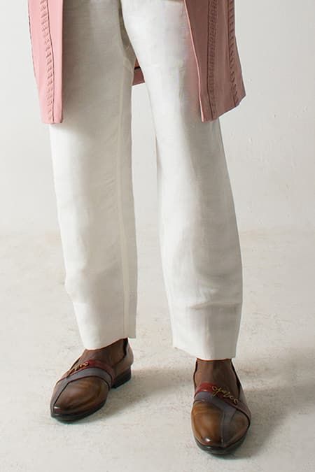 Jatin Malik Solid Cotton Linen Trouser 