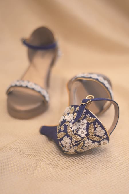 Shop Around Always Beige Embroidery Ira Glass Bead Sandals at Aza Fashions Shop_Around Always_Beige Embroidery Ira Glass Bead Sandals_at_Aza_Fashions