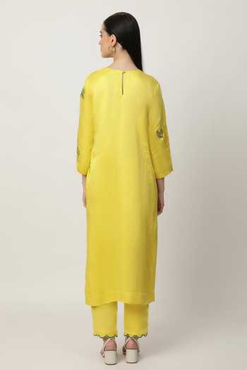 Musal Leslie Fruit Embroidered Kurta Pant Set 