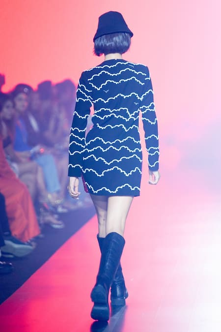 Shahin Mannan Eye & Rainbow Hand Embroidered Dress 