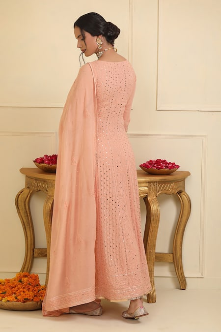 Esha Koul Chikankari & Gota Embroidered Anarkali Set 