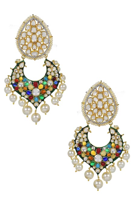 Tizora Multi Stone Embellished Chandbalis 