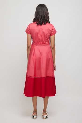 Escape By Aishwarya Color Blocked Dress With Fabric Belt 