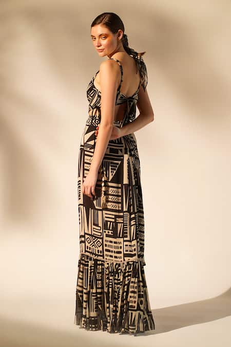 Nikita Mhaisalkar Abstract Print Gown 