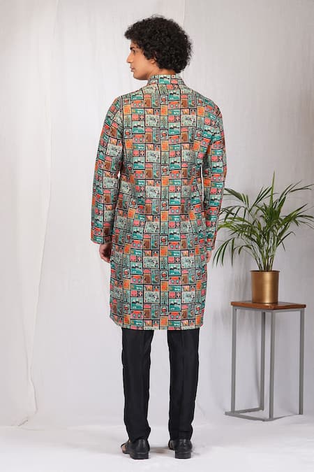 Eleven Brothers Art Gallery Print Kurta & Pant Set 