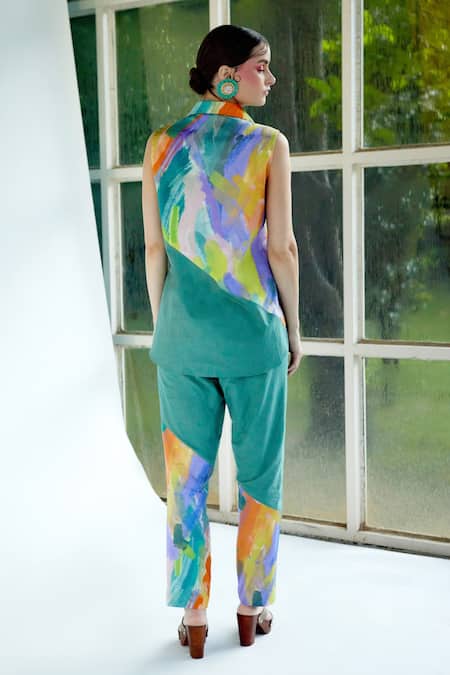 Garima Bindal Melo Abstract Print Half & Half Shirt & Pant Set 