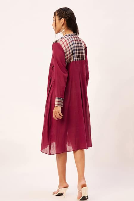 Zariya The Label Placed Checkered Pattern Tunic 