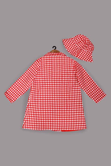 Pankhuri By Priyanka Checkered Pattern Blazer With Hat 