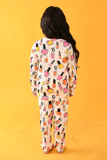 Anthrilo Nail Paint Print Pyjama Set 
