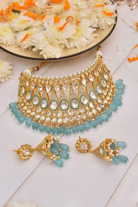Swabhimann Polki Embellished Layered Choker Set 