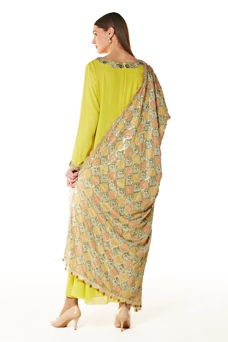 Rabani & Rakha Ayat Kurta Set With Jaal Print Dupatta