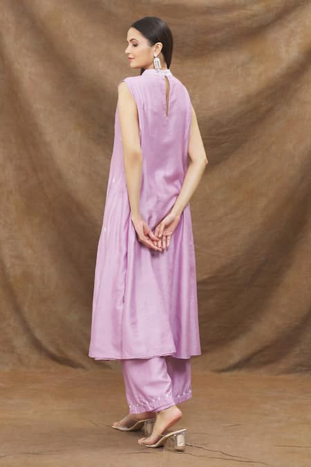 Kanj By Priyanka A Sakhuja Silk Chanderi Kurta Palazzo Set 