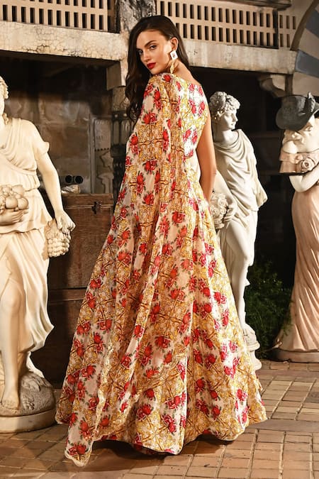 Sanam Joelle Pomegranate Garden Print Lehenga Set 