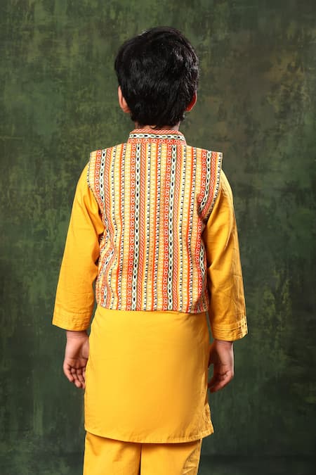 Littlecheer Embellished Nehru Jacket Kurta Set 