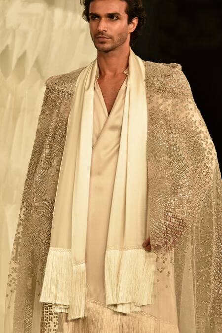 Rohit Gandhi + Rahul Khanna Fringed Hem Stole 