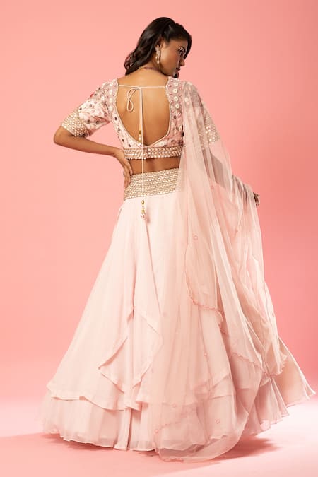Quench A Thirst Layered Lehenga & Embroidered Blouse Set 