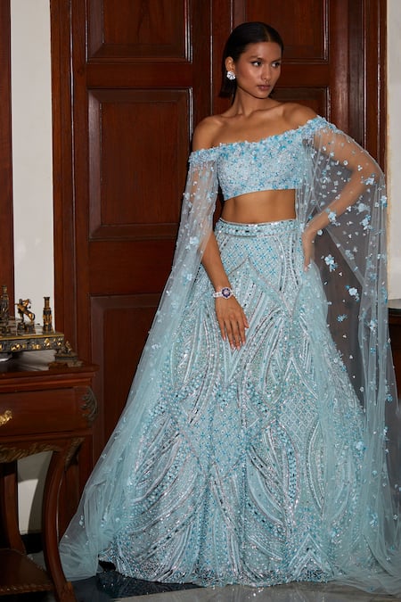 Nadine Dhody Crystal & Sequin Embroidered Lehenga With Blouse 