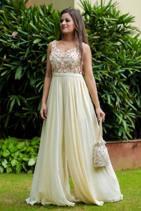 Kanj By Priyanka A Sakhuja Amber Sequin Embroidered Jumpsuit 