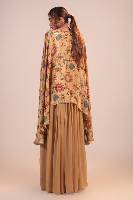 Label Shristi Chetani Floral Pattern Kaftan & Gathered Pant Set 