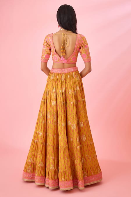 Black and Orange lehenga Set | S3BL746 – S3 Fashions