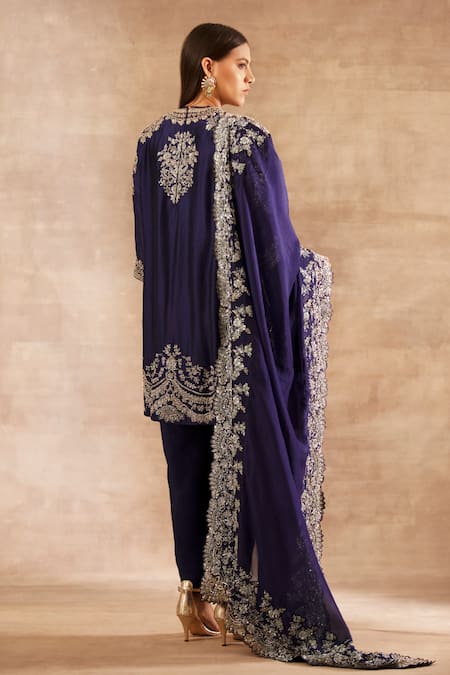 Jayanti Reddy Zardozi Embroidered Tunic Dhoti Pant Set 