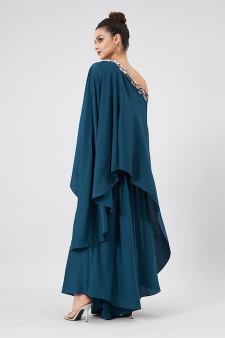 Aakaar One Shoulder Asymmetrical Tunic & Flared Pant Set 