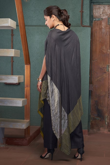 Bodhi Tree Asymmetric Poncho Tunic & Pant Set 