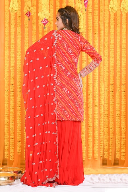 Bharat Adiani Sequins Embroidered Kurta Sharara Set 