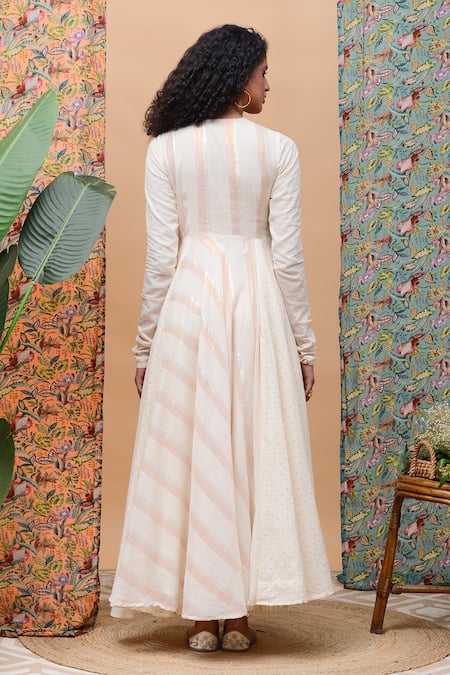 Rishi And Vibhuti Hibiscus Angrakha Anarkali & Pant Set 