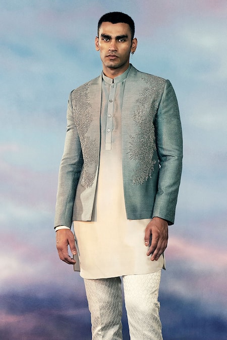 Rohit Gandhi + Rahul Khanna Zephyr Embellished Bandhgala Kurta Set 