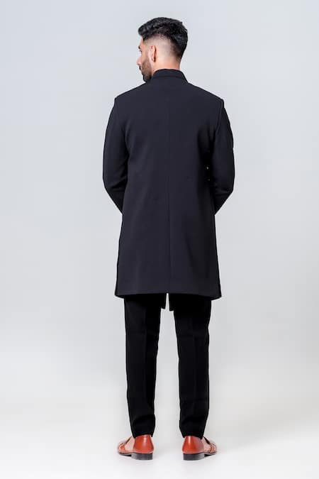 Amrit Dawani Placement Sequin Embroidered Sherwani With Trouser 