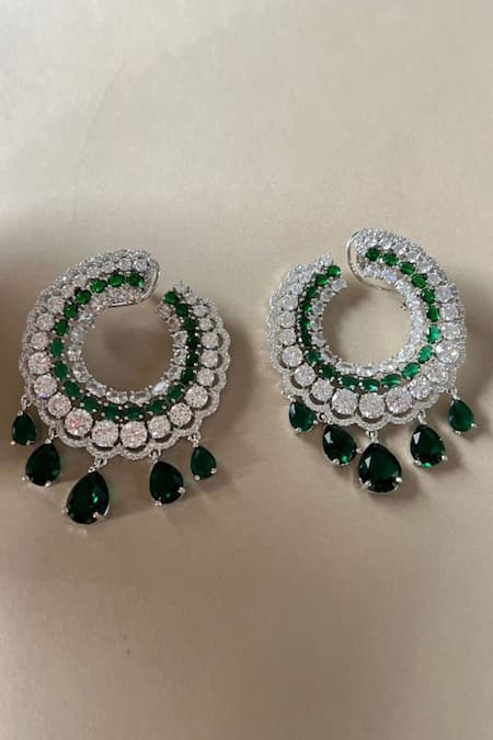 Mozaati Falak Embellished Hoop Earrings 