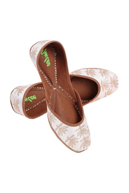 Imlee Jaipur Pearl Lotus Embroidered Juttis 