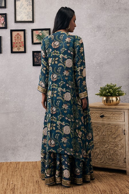 Soup By Sougat Paul Mehr Printed Jacket Lehenga Set 