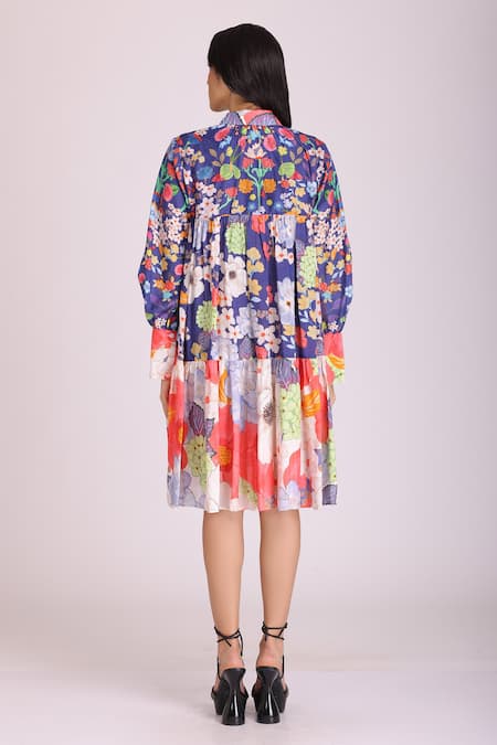 Alpona Designs By Soham Acharya Floral Print Shirt Dress 