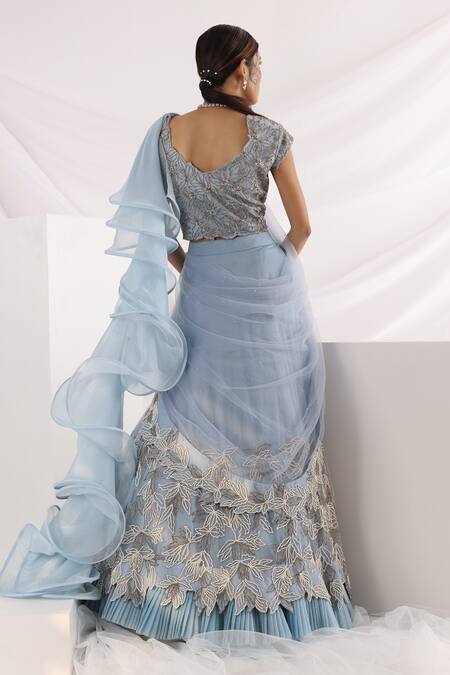 Smriti By Anju Agarwal Trail In The Sky Embroidered Lehenga & Blouse Set 