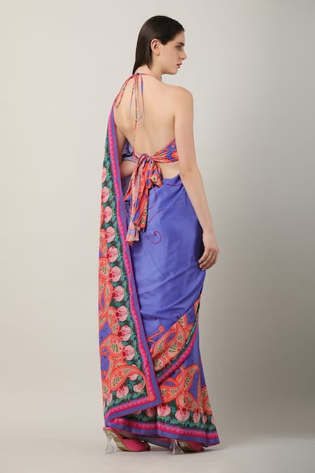 Shop Limerick By Abirr N' Nanki Multi Color Crepe Printed Paisley Dion Placement Saree at Aza Fashions Shop_Limerick By Abirr N' Nanki_Multi Color Crepe Printed Paisley Dion Placement Saree _at_Aza_Fashions