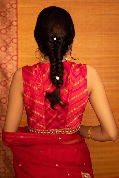 Deep Thee Sita Hand Embroidered Palla Saree With Blouse 