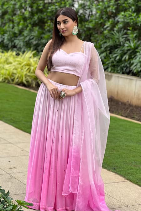 LABEL AISHWARYRIKA Mukaish Embroidered Lehenga Set 