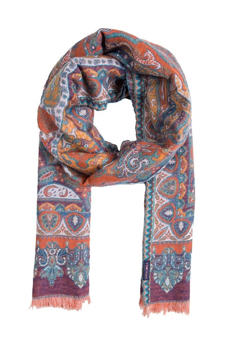 Shop Shingora Multi Color Woven Woollen Stole at Aza Fashions Shop_Shingora_Multi Color Woven Woollen Stole _at_Aza_Fashions