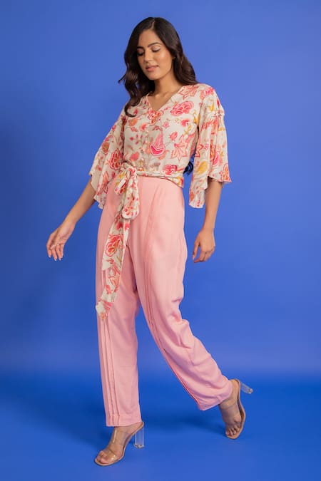Aroop Shop India Izzy Floral Print Top & Pant Set 