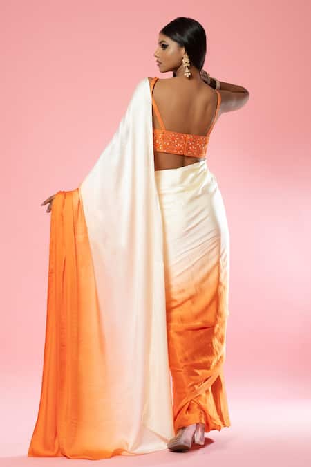 Quench A Thirst Pre-Stitched Ombre Saree With Embroidered Blouse 