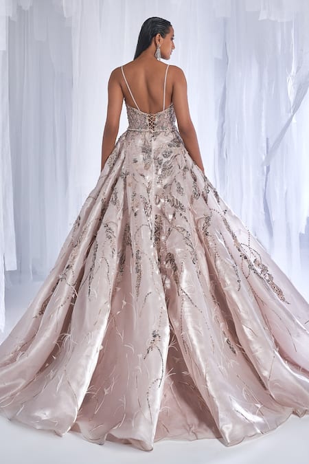 Dolly J Hannah Metallic Embroidered Gown 