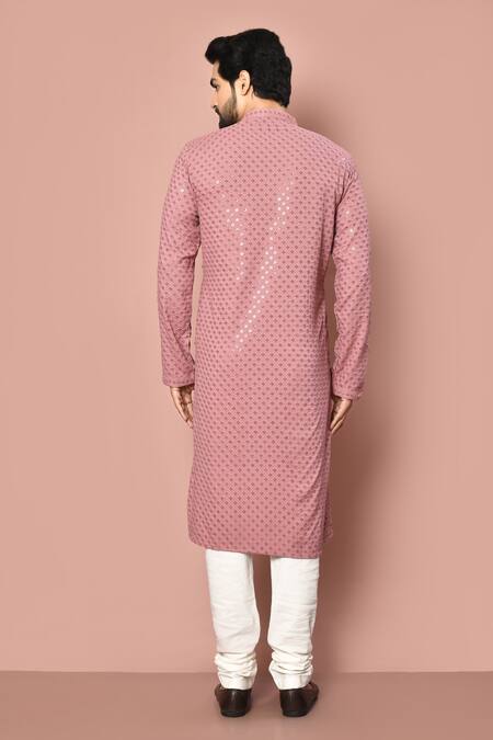 Shop Naintara Bajaj Brown Kurta Rayon Embroidery Thread Geometric Pattern Set at Aza Fashions Shop_Naintara Bajaj_Brown Kurta Rayon Embroidery Thread Geometric Pattern Set _at_Aza_Fashions