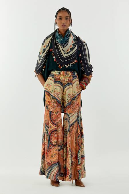 Shop Aseem Kapoor Multi Color Patti Rumal Printed Scarf at Aza Fashions Shop_Aseem Kapoor_Multi Color Patti Rumal Printed Scarf _at_Aza_Fashions